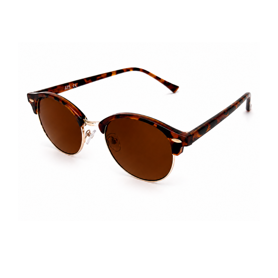 Brown Leopard Round Trendy Polarized Sunglasses for Men and Women