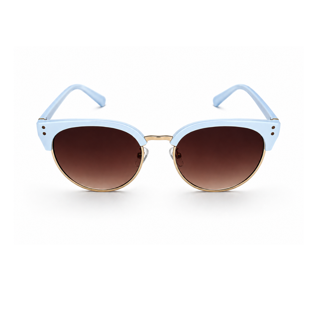 White and Brown Cat-Eye Funky Sunglasses for Women