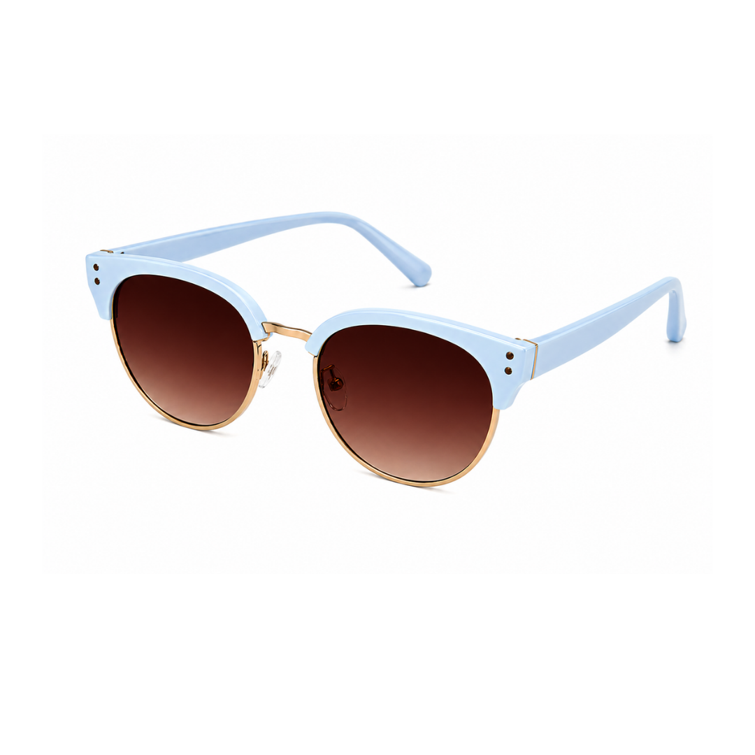 White and Brown Cat-Eye Funky Sunglasses for Women