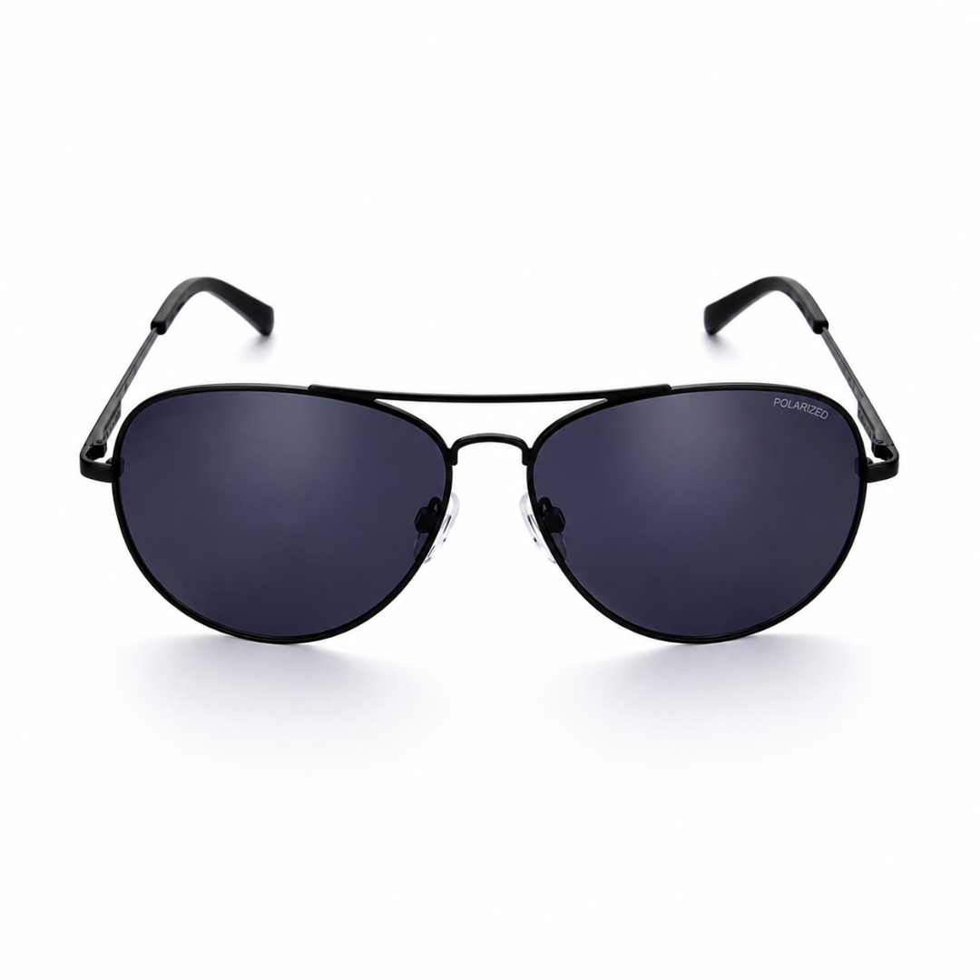 Black Aviator Trendy Polarized Sunglasses for Men