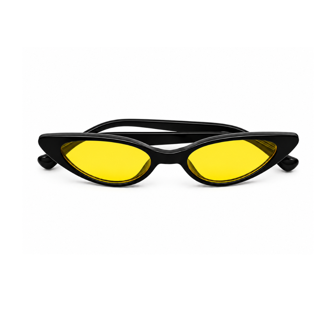 Black Yellow Cat Eye Funky Sunglasses for Women