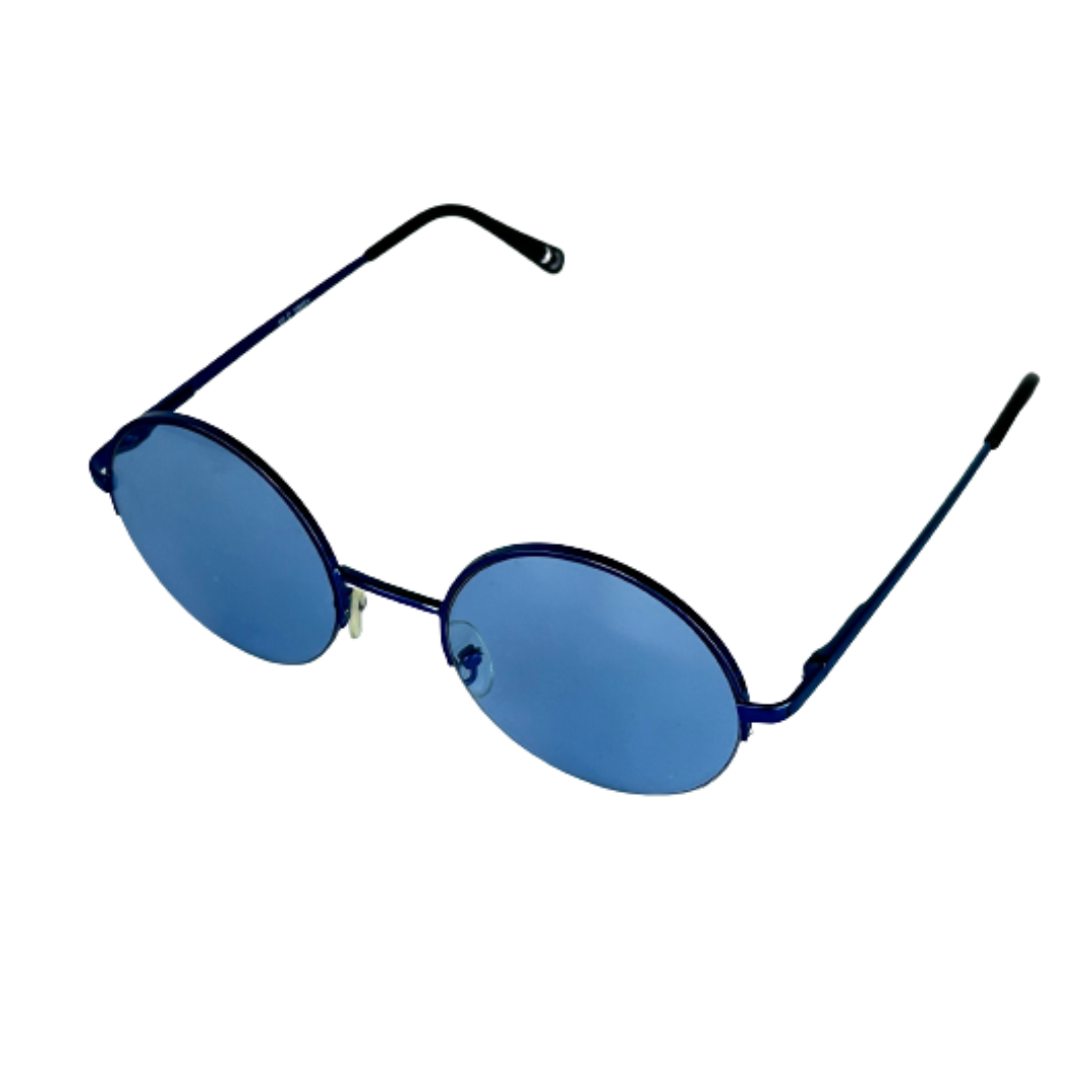 Blue hotsell round sunglasses