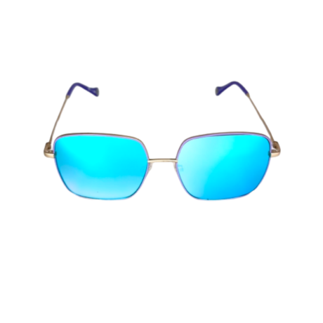 Blue Mirrored Square Classic Sunglasses for Unisex