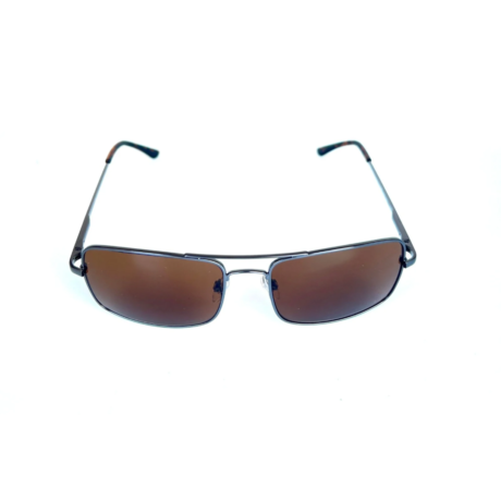 Brown Rectangular Metal Sunglasses for Men