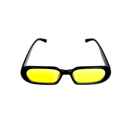 Black Yellow Oval Polarised Trendy Sunglasses for Men and Women