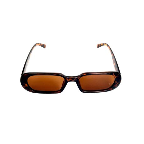 Brown Leopard Rectangle Trendy Sunglasses for Men and Women