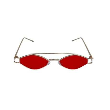 Red Hexagonal Trendy Sunglasses for Men and Women