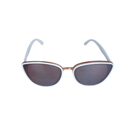 White and Brown Cat-Eye Funky Sunglasses for Women