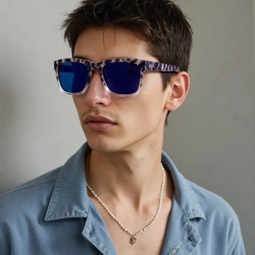 blue-leopard-square-trendy-sunglasses-men-model-front-side-view-sk4